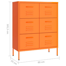 Afbeelding in Gallery-weergave laden, Ladekast 80x35x101,5 cm staal oranje
