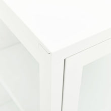 Afbeelding in Gallery-weergave laden, Dressoir 105x35x70 cm staal en glas wit
