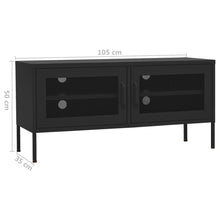 Afbeelding in Gallery-weergave laden, Tv-meubel 105x35x50 cm staal zwart
