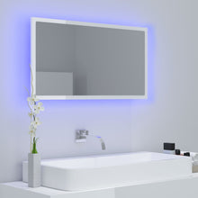 Afbeelding in Gallery-weergave laden, Badkamerspiegel LED 80x8,5x37 cm spaanplaat hoogglans wit
