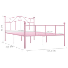 Afbeelding in Gallery-weergave laden, Bedframe metaal roze 160x200 cm
