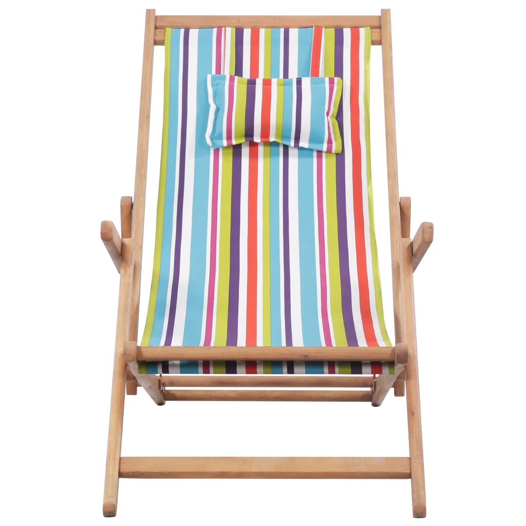 Strandstoel inklapbaar houten frame meerkleurig – Oletti