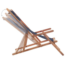 Afbeelding in Gallery-weergave laden, Strandstoel inklapbaar stof en houten frame blauw
