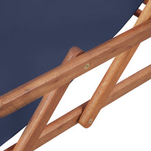 Afbeelding in Gallery-weergave laden, Strandstoel inklapbaar stof en houten frame blauw
