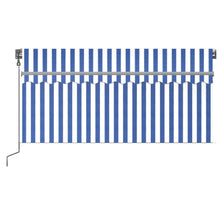 Afbeelding in Gallery-weergave laden, Luifel automatisch uittrekbaar met rolgordijn 3x2,5 m blauw wit
