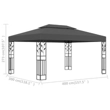 Afbeelding in Gallery-weergave laden, Prieel met dubbel dak 3x4 m antraciet
