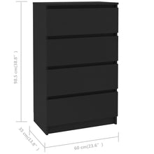 Afbeelding in Gallery-weergave laden, Dressoir 60x35x98,5 cm bewerkt hout zwart
