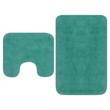 Afbeelding in Gallery-weergave laden, Badmattenset stof turquoise 2-delig
