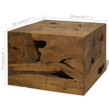 Afbeelding in Gallery-weergave laden, Salontafel 50x50x35 cm echt teakhout bruin
