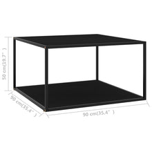 Afbeelding in Gallery-weergave laden, Salontafel met zwart glas 90x90x50 cm zwart
