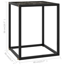 Afbeelding in Gallery-weergave laden, Salontafel met zwart marmerglas 40x40x50 cm zwart
