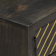 Afbeelding in Gallery-weergave laden, Salontafel 90x50x35 cm massief mangohout zwart en goudkleurig
