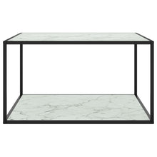Afbeelding in Gallery-weergave laden, Salontafel met wit marmerglas 90x90x50 cm zwart

