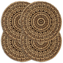 Afbeelding in Gallery-weergave laden, Placemats 4 st rond 38 cm jute donkerbruin
