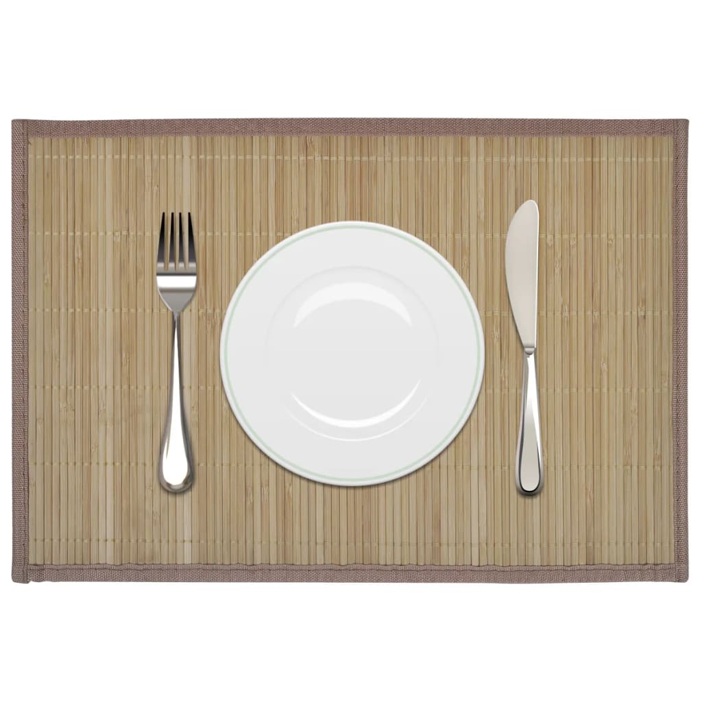 6 st Placemats 30x45 cm bamboe bruin