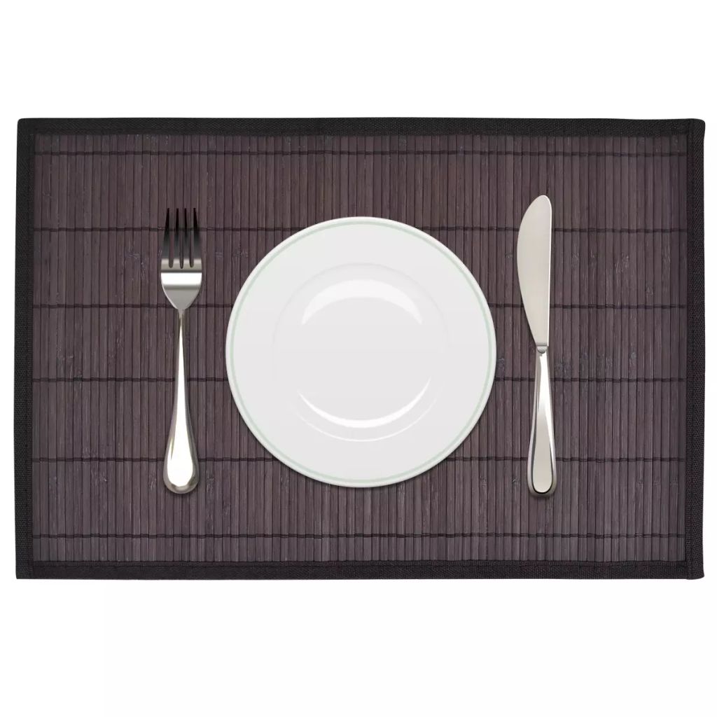 Placemats 30x45 cm bamboe donkerbruin 6 st
