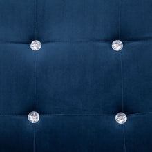 Afbeelding in Gallery-weergave laden, Tweezitsbank met armleuningen chroom en fluweel blauw
