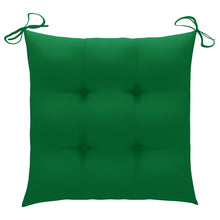 Afbeelding in Gallery-weergave laden, Tuinstoelen 2 st met groene kussens massief teakhout
