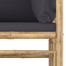 Afbeelding in Gallery-weergave laden, 5-delige Loungeset met donkergrijze kussens bamboe
