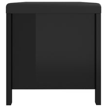 Afbeelding in Gallery-weergave laden, Opbergbox met kussen 105x40x45 cm spaanplaat hoogglans zwart
