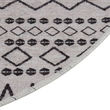 Afbeelding in Gallery-weergave laden, Vloerkleed wasbaar anti-slip ø120 cm zwart en wit
