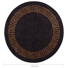 Afbeelding in Gallery-weergave laden, Vloerkleed wasbaar anti-slip ø120 cm zwart en goudkleurig

