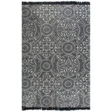 Afbeelding in Gallery-weergave laden, Kelim vloerkleed met patroon 160x230 cm katoen grijs
