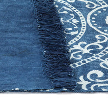 Afbeelding in Gallery-weergave laden, Kelim vloerkleed met patroon 120x180 cm katoen blauw
