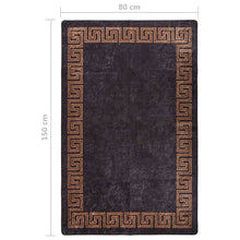 Afbeelding in Gallery-weergave laden, Vloerkleed wasbaar anti-slip 80x150 cm zwart en goudkleurig
