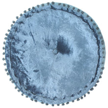 Afbeelding in Gallery-weergave laden, Poef rond 40x20 cm fluweel blauw

