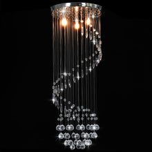 Afbeelding in Gallery-weergave laden, Plafondlamp met kristallen kralen spiraal G9 zilverkleurig
