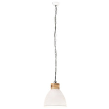 Afbeelding in Gallery-weergave laden, Hanglamp industrieel E27 46 cm ijzer en massief hout wit
