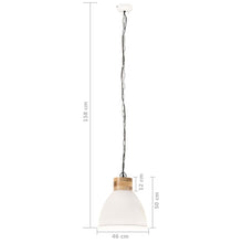 Afbeelding in Gallery-weergave laden, Hanglamp industrieel E27 46 cm ijzer en massief hout wit

