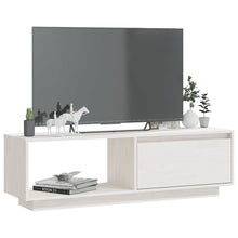 Afbeelding in Gallery-weergave laden, Tv-meubel 110x30x33,5 cm massief grenenhout wit
