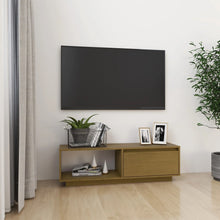 Afbeelding in Gallery-weergave laden, Tv-meubel 110x30x33,5 cm massief grenenhout honingbruin
