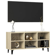 Afbeelding in Gallery-weergave laden, Tv-meubel met metalen poten 103,5x30x50 cm sonoma eikenkleurig
