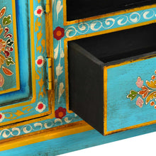 Afbeelding in Gallery-weergave laden, Tv-meubel handgeschilderd massief mangohout blauw
