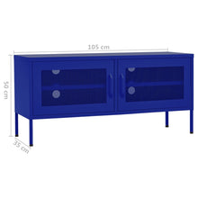 Afbeelding in Gallery-weergave laden, Tv-meubel 105x35x50 cm staal marineblauw
