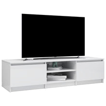 Afbeelding in Gallery-weergave laden, Tv-meubel 140x40x35,5 cm spaanplaat hoogglans wit
