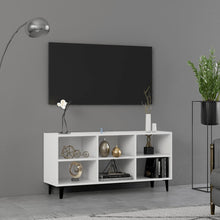 Afbeelding in Gallery-weergave laden, Tv-meubel met metalen poten 103,5x30x50 cm wit
