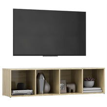 Afbeelding in Gallery-weergave laden, Tv-meubel 142,5x35x36,5 cm spaanplaat sonoma eikenkleurig
