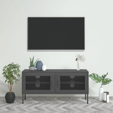 Afbeelding in Gallery-weergave laden, Tv-meubel 105x35x50 cm staal antracietkleurig
