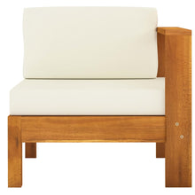 Afbeelding in Gallery-weergave laden, Tuinbank 4-zits met crèmewitte kussens massief acaciahout
