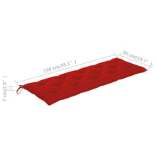 Afbeelding in Gallery-weergave laden, Tuinbankkussen 150x50x7 cm stof rood
