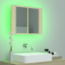 Afbeelding in Gallery-weergave laden, Badkamerkast met spiegel en LED 60x12x45 cm sonoma eikenkleurig
