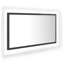 Afbeelding in Gallery-weergave laden, Badkamerspiegel LED 80x8,5x37 cm spaanplaat hoogglans grijs
