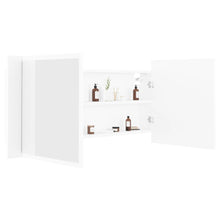 Afbeelding in Gallery-weergave laden, Badkamerkast met spiegel en LED 100x12x45 cm wit
