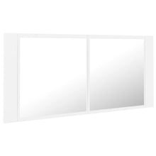 Afbeelding in Gallery-weergave laden, Badkamerkast met spiegel en LED 100x12x45 cm wit
