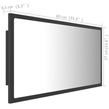 Afbeelding in Gallery-weergave laden, Badkamerspiegel LED 80x8,5x37 cm spaanplaat grijs
