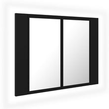 Afbeelding in Gallery-weergave laden, Badkamerkast met spiegel en LED 60x12x45 cm zwart
